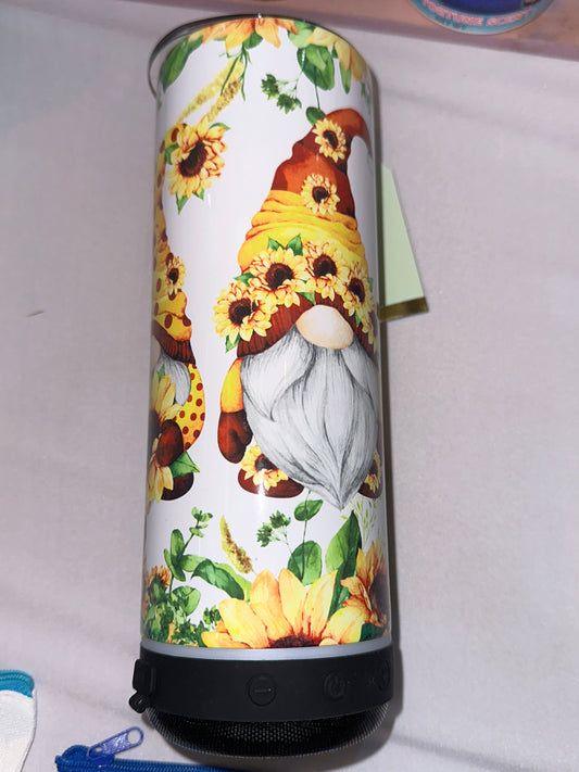 Gnome sunflower speaker tumbler