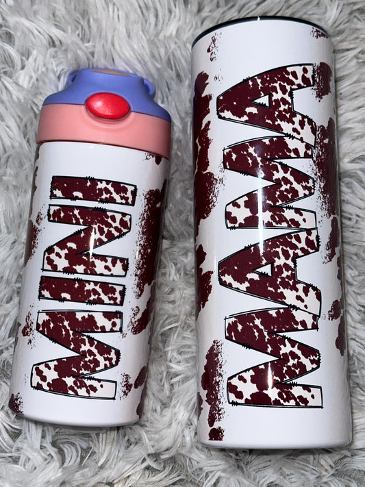 Mama mini cowhide tumbler set