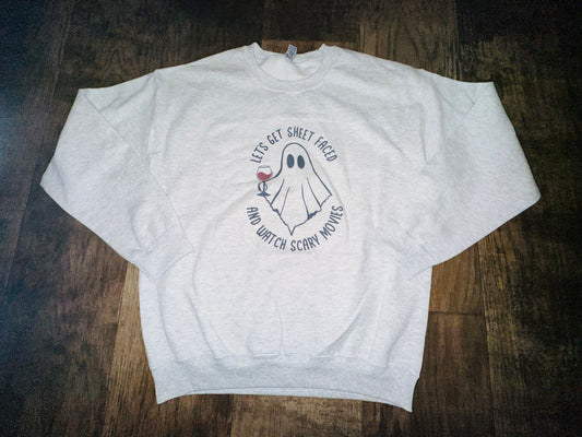 Let’s get sheet face and watch scary movies crewneck