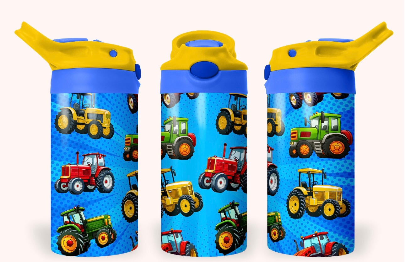 Tractor kid flip top cup