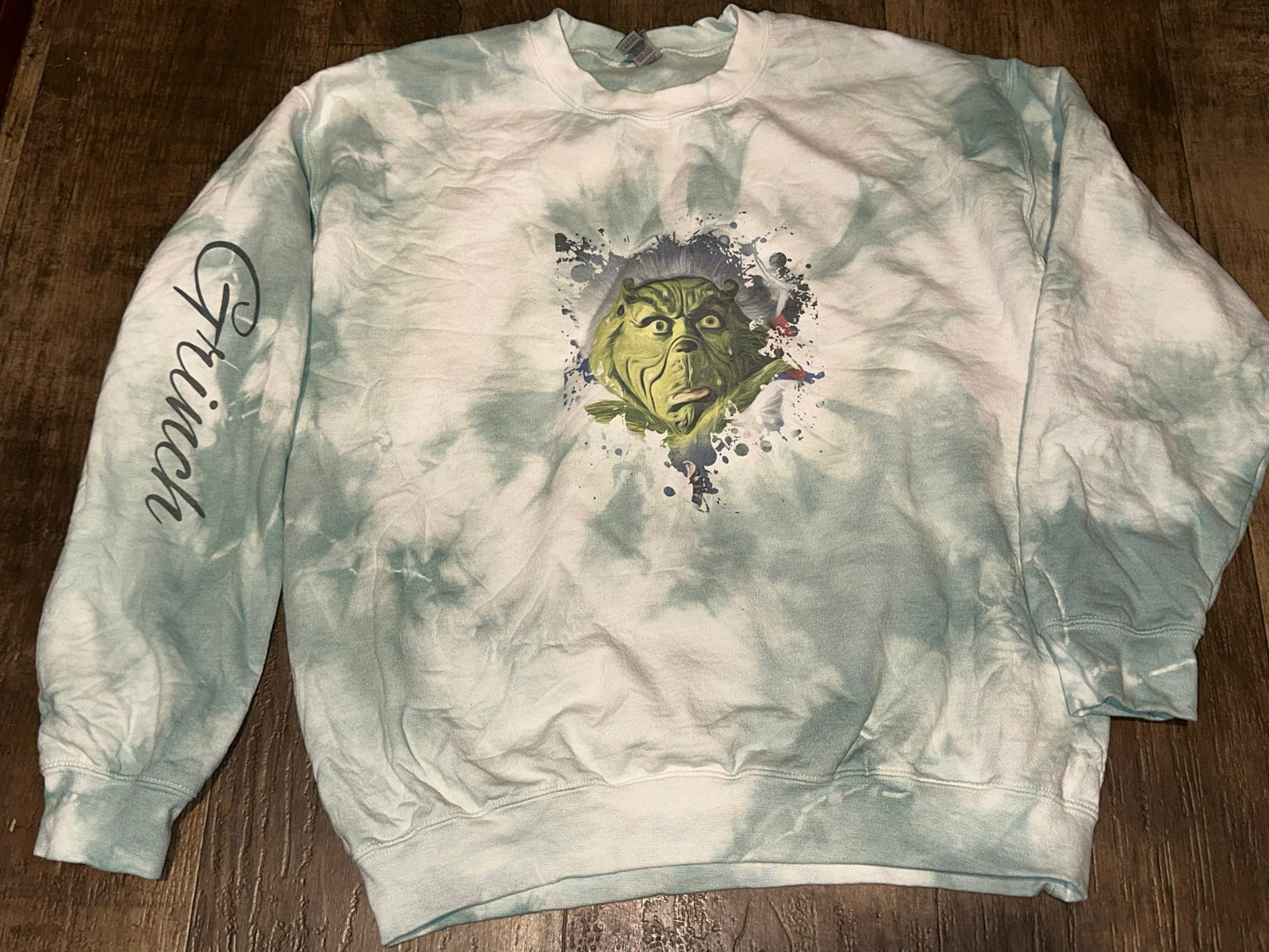 Grinch face crewneck