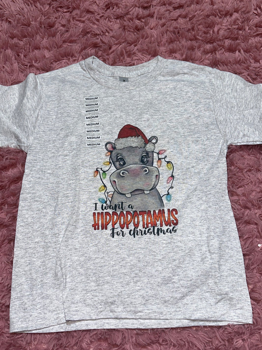 I want a hippopotamus for Christmas kid shirt